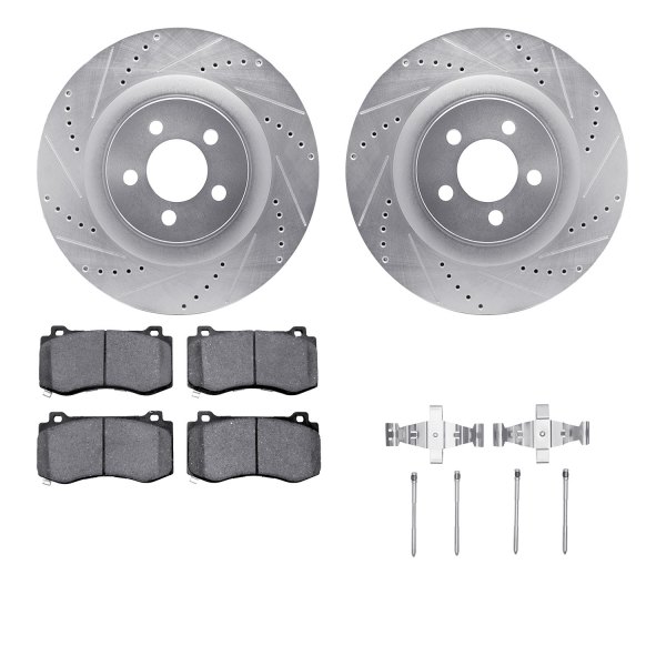  R1 Concepts® - Drilled and Slotted Front Brake Kit with Euro Ceramic Pads