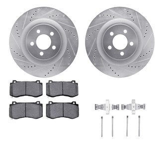 R1 Concepts® - Drilled and Slotted Front Brake Kit with Euro Ceramic Pads