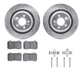 R1 Concepts® - Drilled and Slotted Rear Brake Kit with Euro Ceramic Pads