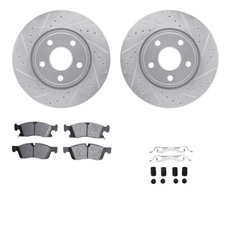 R1 Concepts® - Drilled and Slotted Front Brake Kit with Euro Ceramic Pads