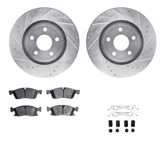 R1 Concepts® - Drilled and Slotted Front Brake Kit with Euro Ceramic Pads