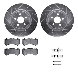 R1 Concepts® - Drilled and Slotted Front Brake Kit with Euro Ceramic Pads