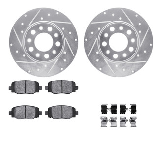 R1 Concepts® - Drilled and Slotted Rear Brake Kit with Euro Ceramic Pads