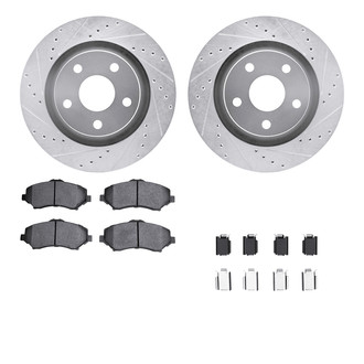 R1 Concepts® - Drilled and Slotted Front Brake Kit with Euro Ceramic Pads