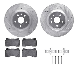 R1 Concepts® - Drilled and Slotted Front Brake Kit with Euro Ceramic Pads