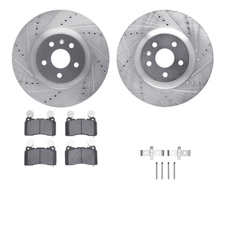 R1 Concepts® - Drilled and Slotted Front Brake Kit with Euro Ceramic Pads