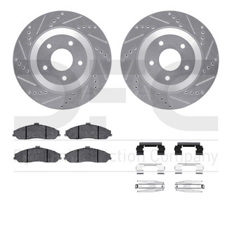 R1 Concepts® - Drilled and Slotted Front Brake Kit with Euro Ceramic Pads