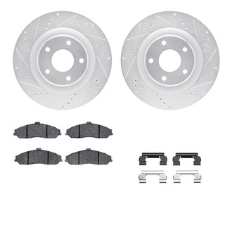R1 Concepts® - Drilled and Slotted Front Brake Kit with Euro Ceramic Pads
