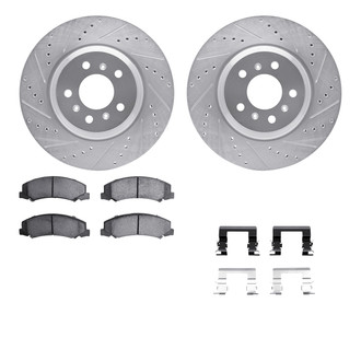 R1 Concepts® - Drilled and Slotted Front Brake Kit with Euro Ceramic Pads