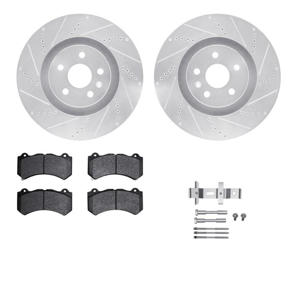  R1 Concepts® - Drilled and Slotted Front Brake Kit with Euro Ceramic Pads