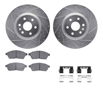 R1 Concepts® - Drilled and Slotted Front Brake Kit with Euro Ceramic Pads