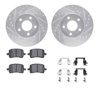 R1 Concepts® - Drilled and Slotted Front Brake Kit with Euro Ceramic Pads