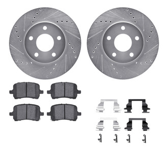 R1 Concepts® - Drilled and Slotted Front Brake Kit with Euro Ceramic Pads