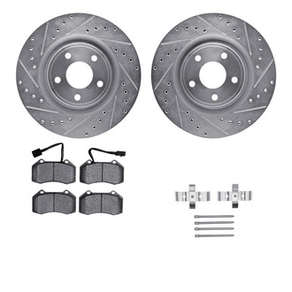 R1 Concepts® - Drilled and Slotted Front Brake Kit with Euro Ceramic Pads