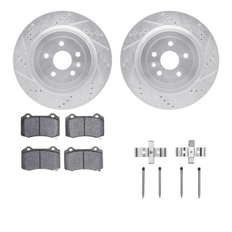 R1 Concepts® - Drilled and Slotted Rear Brake Kit with Euro Ceramic Pads