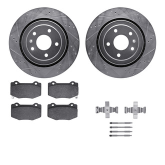 R1 Concepts® - Drilled and Slotted Rear Brake Kit with Euro Ceramic Pads