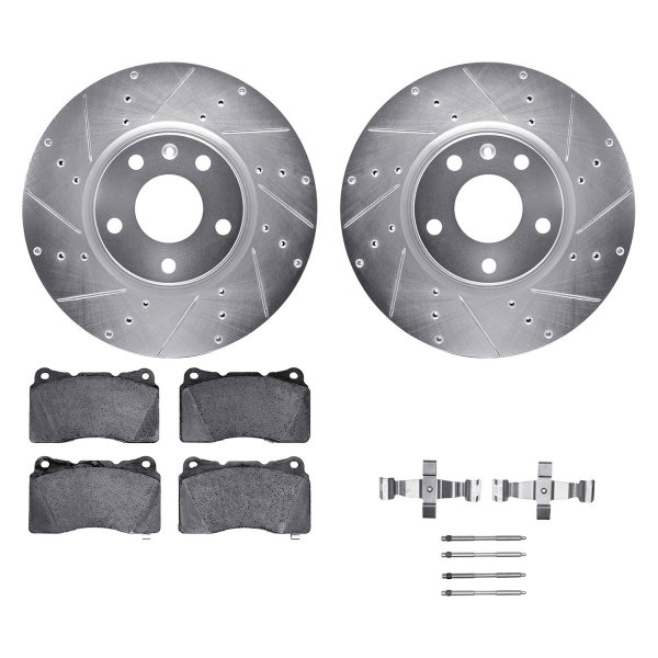  R1 Concepts® - Drilled and Slotted Front Brake Kit with Euro Ceramic Pads