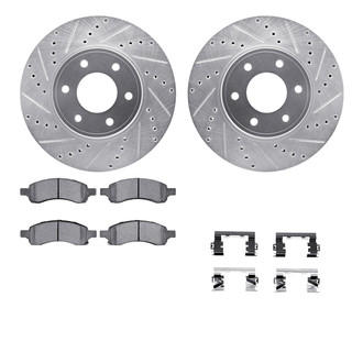 R1 Concepts® - Drilled and Slotted Front Brake Kit with Euro Ceramic Pads