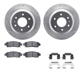 R1 Concepts® - Drilled and Slotted Rear Brake Kit with Euro Ceramic Pads
