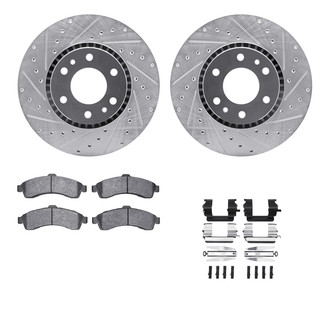 R1 Concepts® - Drilled and Slotted Front Brake Kit with Euro Ceramic Pads