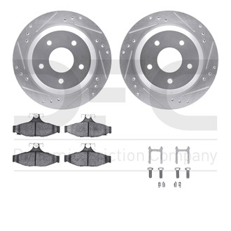 R1 Concepts® - Drilled and Slotted Rear Brake Kit with Euro Ceramic Pads