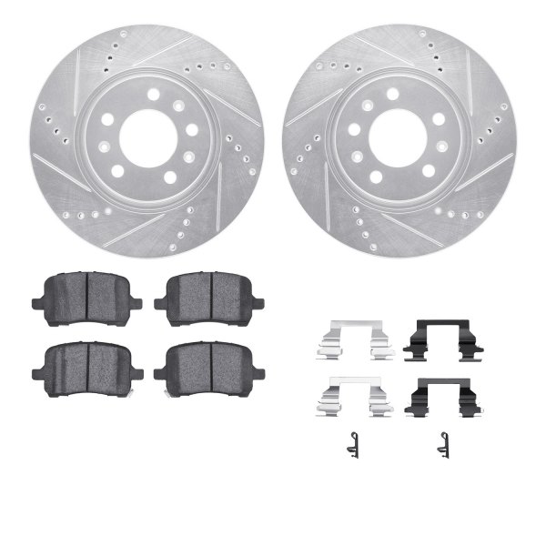  R1 Concepts® - Drilled and Slotted Front Brake Kit with Euro Ceramic Pads