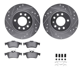 R1 Concepts® - Drilled and Slotted Rear Brake Kit with Euro Ceramic Pads