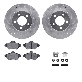 R1 Concepts® - Drilled and Slotted Front Brake Kit with Euro Ceramic Pads