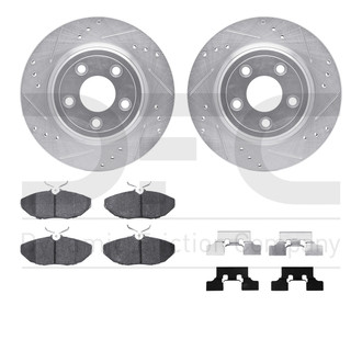 R1 Concepts® - Drilled and Slotted Rear Brake Kit with Euro Ceramic Pads