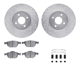 R1 Concepts® - Drilled and Slotted Front Brake Kit with Euro Ceramic Pads