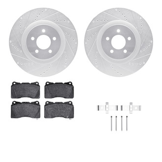 R1 Concepts® - Drilled and Slotted Front Brake Kit with Euro Ceramic Pads
