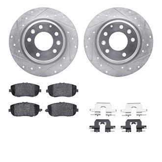 R1 Concepts® - Drilled and Slotted Rear Brake Kit with Euro Ceramic Pads