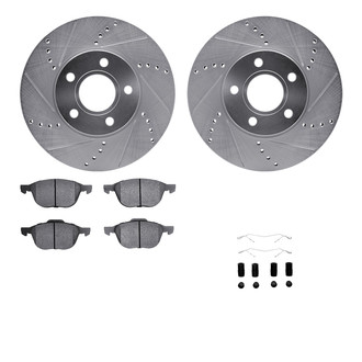 R1 Concepts® - Drilled and Slotted Brake Kit with Euro Ceramic Pads