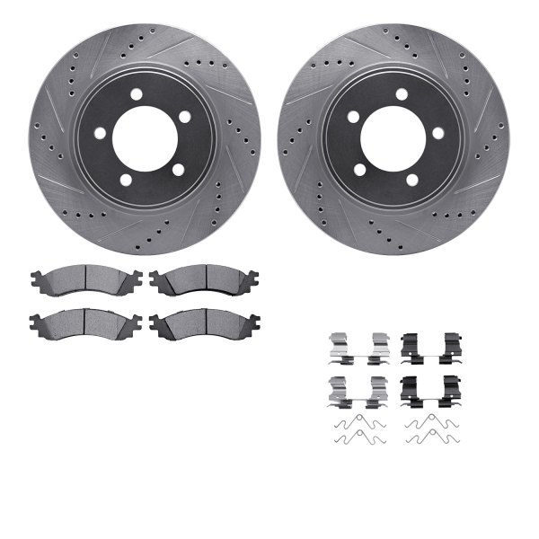  R1 Concepts® - Drilled and Slotted Front Brake Kit with Euro Ceramic Pads