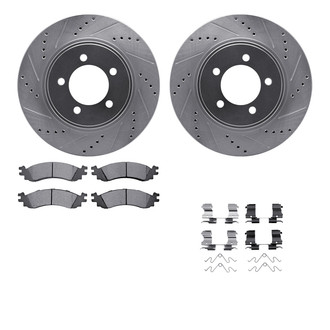 R1 Concepts® - Drilled and Slotted Brake Kit with Euro Ceramic Pads