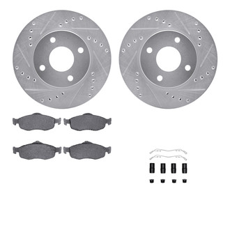 R1 Concepts® - Drilled and Slotted Front Brake Kit with Euro Ceramic Pads