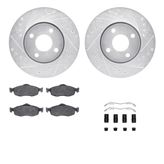 R1 Concepts® - Drilled and Slotted Front Brake Kit with Euro Ceramic Pads