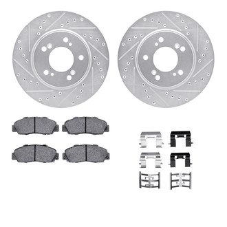R1 Concepts® - Drilled and Slotted Front Brake Kit with Euro Ceramic Pads