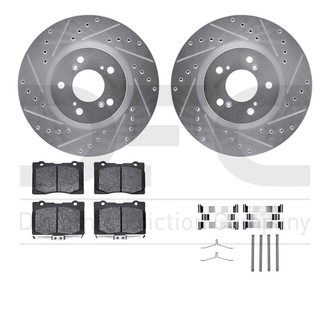 R1 Concepts® - Drilled and Slotted Front Brake Kit with Euro Ceramic Pads