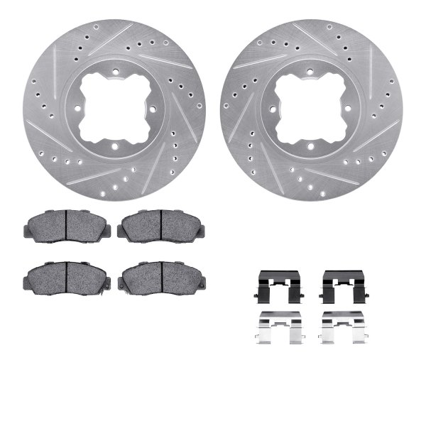  R1 Concepts® - Drilled and Slotted Front Brake Kit with Euro Ceramic Pads