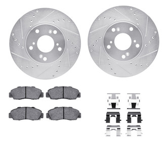 R1 Concepts® - Drilled and Slotted Front Brake Kit with Euro Ceramic Pads