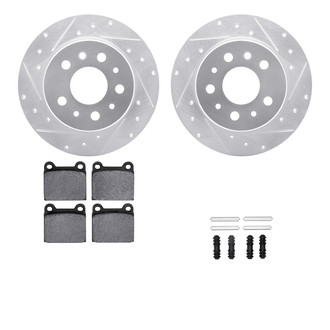 R1 Concepts® - Drilled and Slotted Rear Brake Kit with Euro Ceramic Pads