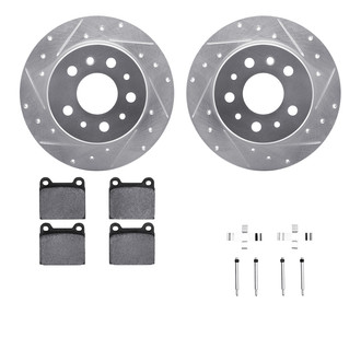 R1 Concepts® - Drilled and Slotted Rear Brake Kit with Euro Ceramic Pads