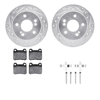 R1 Concepts® - Drilled and Slotted Rear Brake Kit with Euro Ceramic Pads