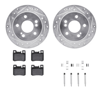 R1 Concepts® - Drilled and Slotted Rear Brake Kit with Euro Ceramic Pads