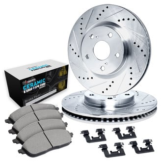 R1 Concepts® - Drilled and Slotted Brake Kit with Euro Ceramic Pads