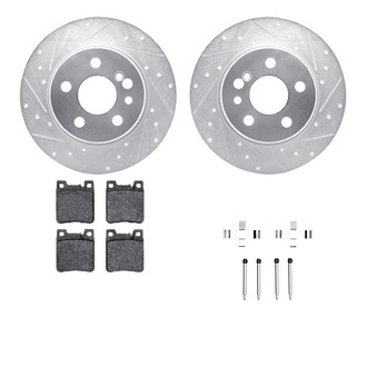 R1 Concepts® - Drilled and Slotted Rear Brake Kit with Euro Ceramic Pads