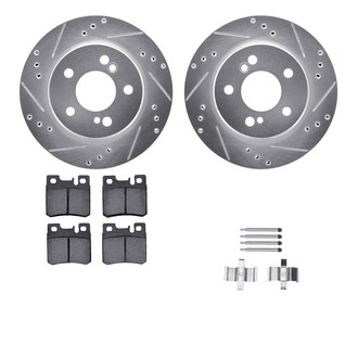 R1 Concepts® - Drilled and Slotted Rear Brake Kit with Euro Ceramic Pads