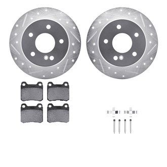 R1 Concepts® - Drilled and Slotted Rear Brake Kit with Euro Ceramic Pads