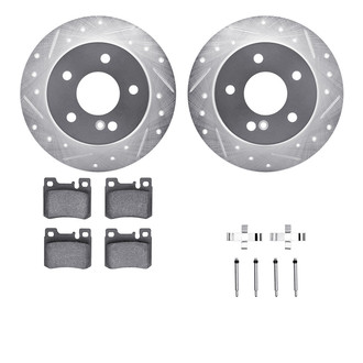 R1 Concepts® - Drilled and Slotted Rear Brake Kit with Euro Ceramic Pads